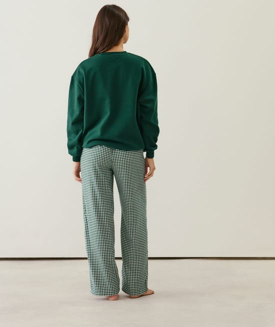 Ensemble sweatshirt molleton et pantalon flanelle;