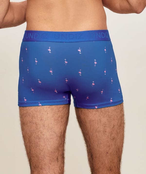 Microfiber boxer with flamingo patterns;