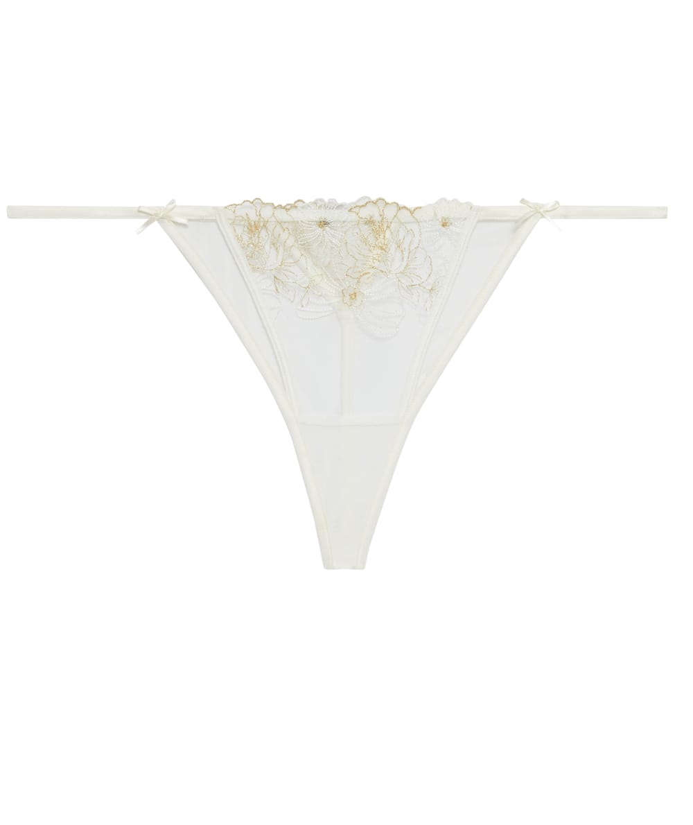 Thong with embroidery;