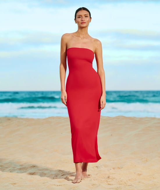 Robe longue en jersey;