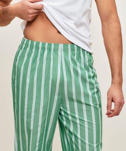 Striped cotton pants;