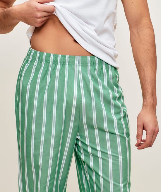 Striped cotton pants;
