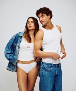 Ribbed jersey tank top with chili print;