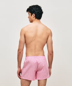 Gestreepte katoenen boxershort;