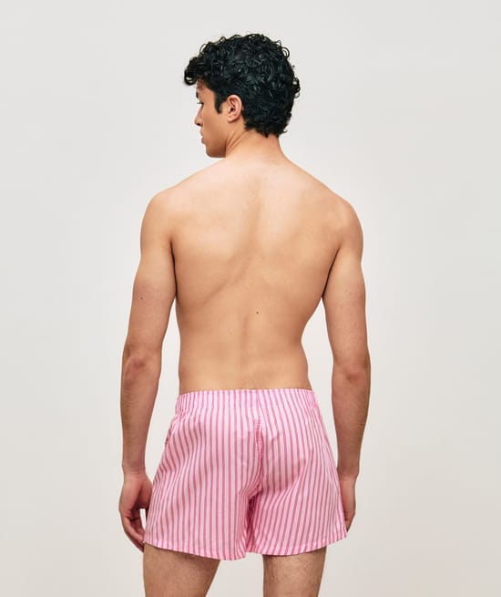 Gestreepte katoenen boxershort;
