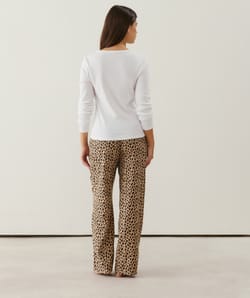 Leopard flannel trousers;