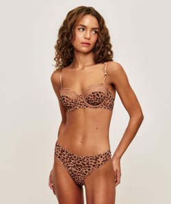 Soutien-gorge corbeille en mesh leopard;