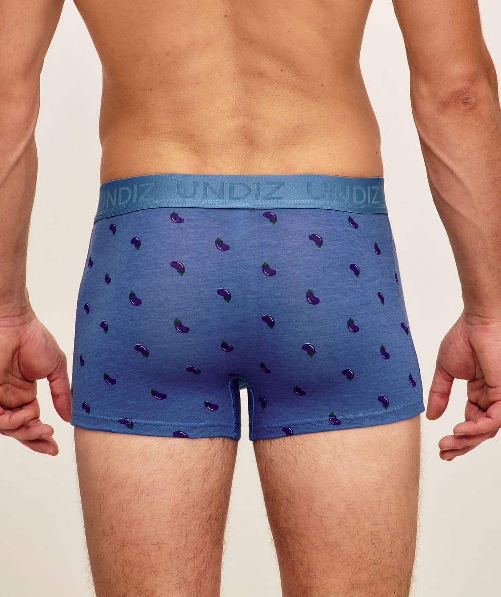 Geprinte katoenen boxershort aubergines;