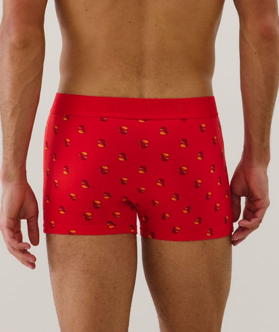 Cotton boxer shorts with pattern;