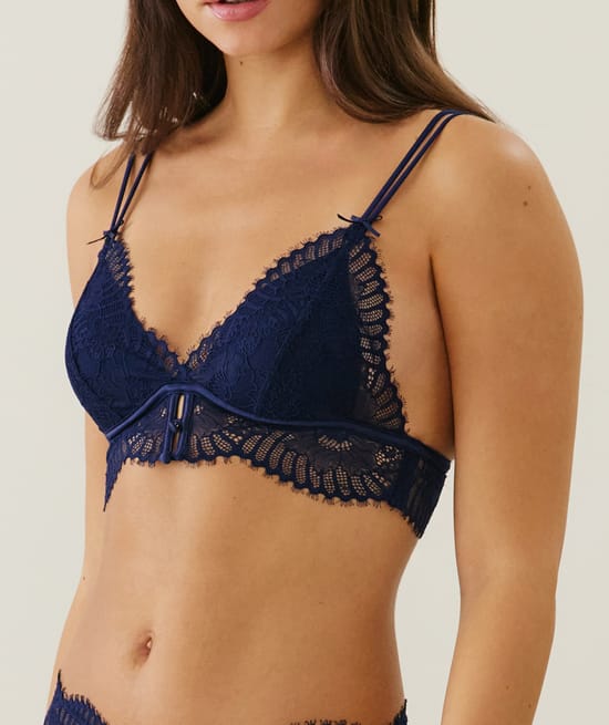 Soutien-gorge triangle push-up en dentelle;