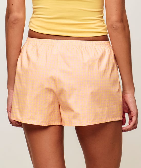 Vichy poplin shorts;