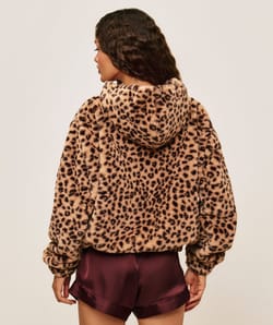 Veste polaire imprim&eacute; l&eacute;opard;