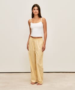 Striped poplin pants;
