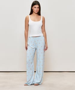 Check trousers with teddy bear pattern;