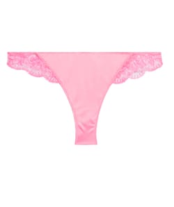 Microfibre thong with embroidery;