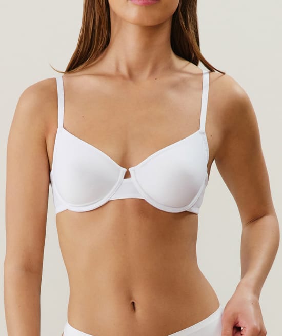 Microfibre balconette bra;
