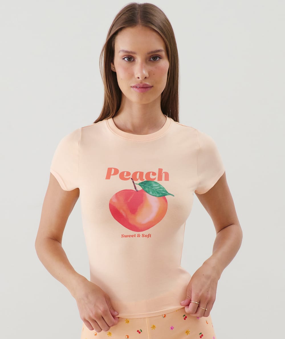 T-shirt en jersey à motifs;