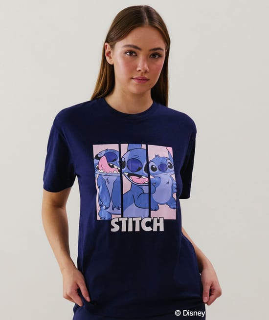 Top en jersey Stitch bleu marine;