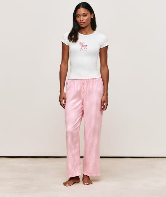 Pantalón jersey vichy;