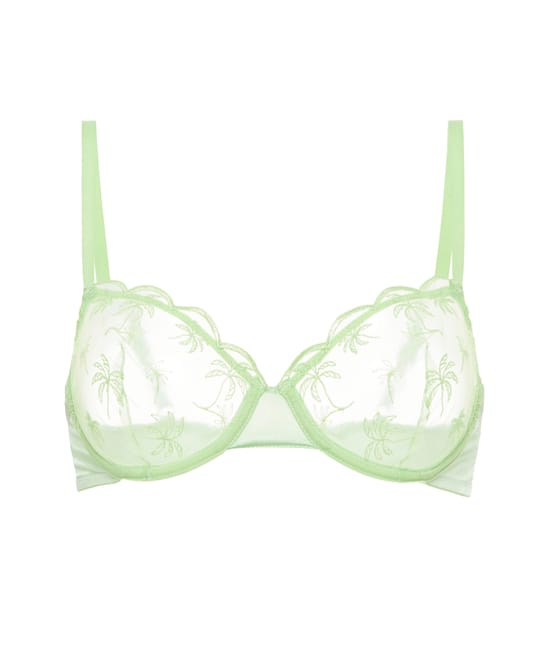 Balconette bra with embroidery;