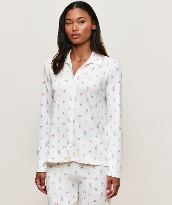 Patterned jersey pyjama set;