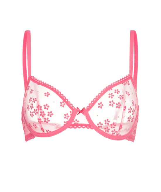 Lace balconette bra;