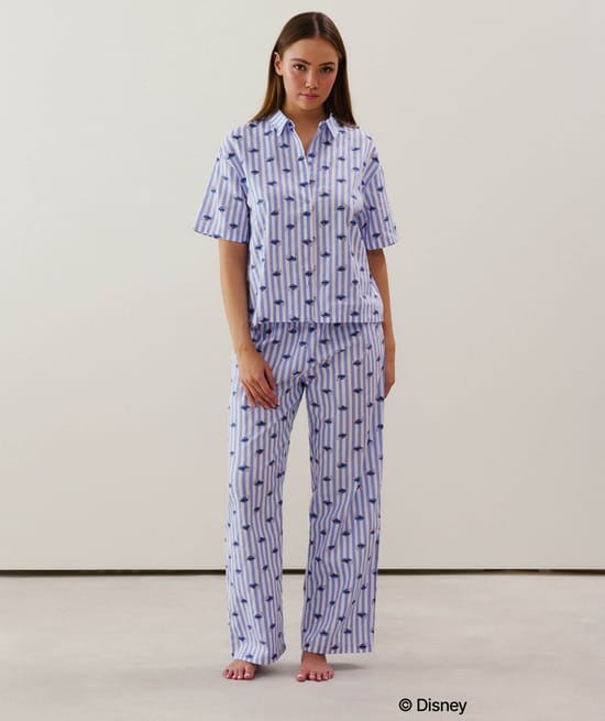 Chemise en coton bleu Stitch;