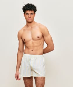 Cale&ccedil;on en coton &agrave; rayures;