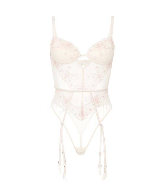 Lace and embroidery push-up Bodysuit;