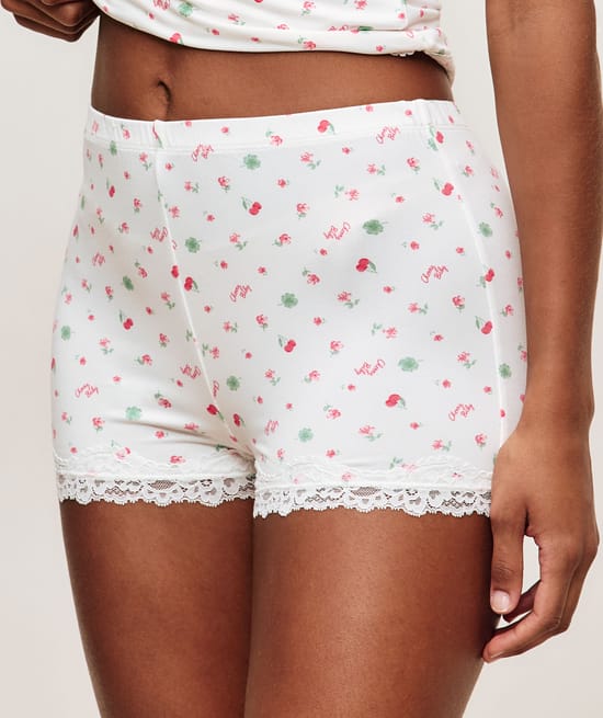 Patterned jersey pyjama shorts;