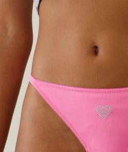 Microfibre and lace thong;