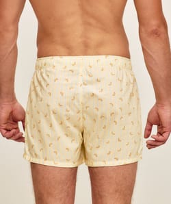 Cotton boxer shorts with banana pattern;