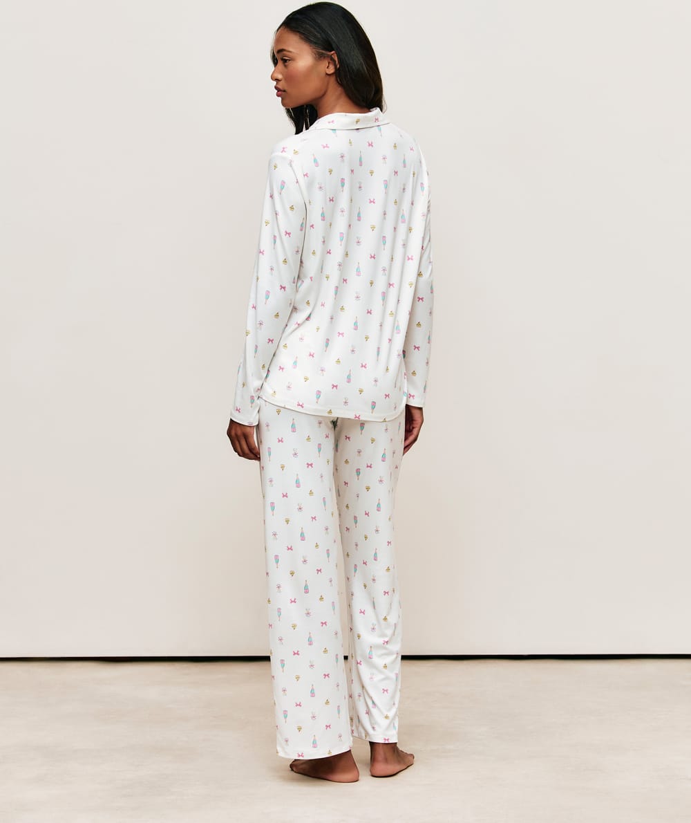 Patterned jersey pyjama set;