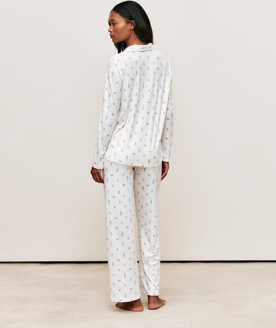 Patterned jersey pyjama set;