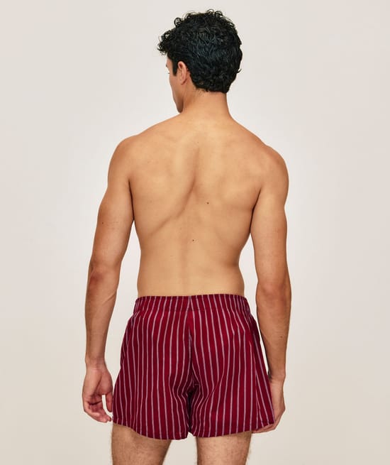 Striped cotton boxer shorts;