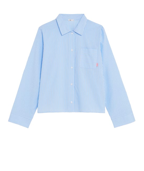 Camisa de rayas de algodón;
