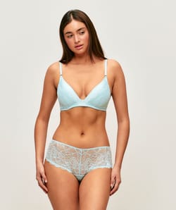 Satin and lace push-up bra;