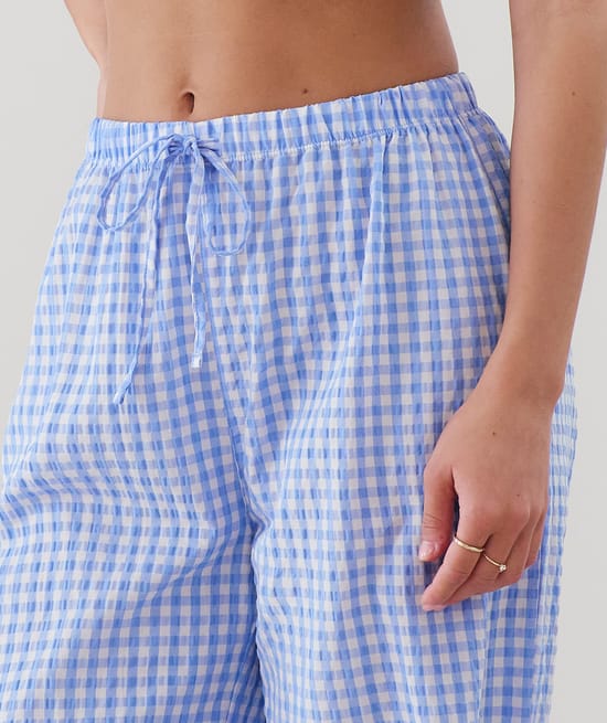 Pantalon droit vichy;