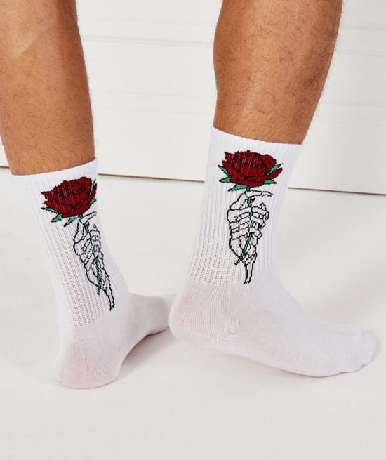 Chaussettes à motifs fleur;