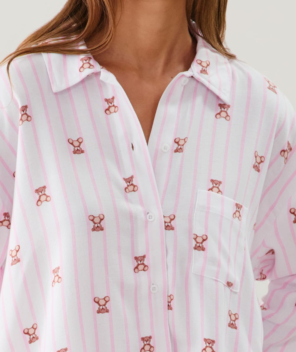 Camisa de franela con estampado;