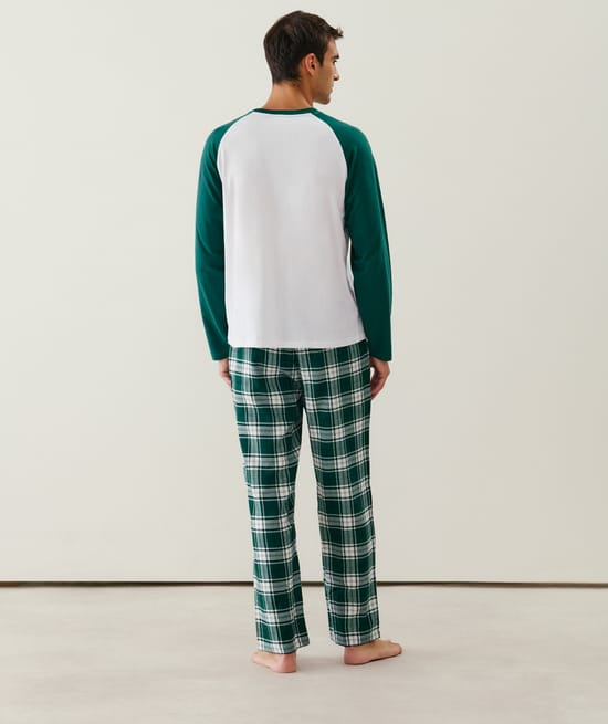 Checkered cotton pajama set;