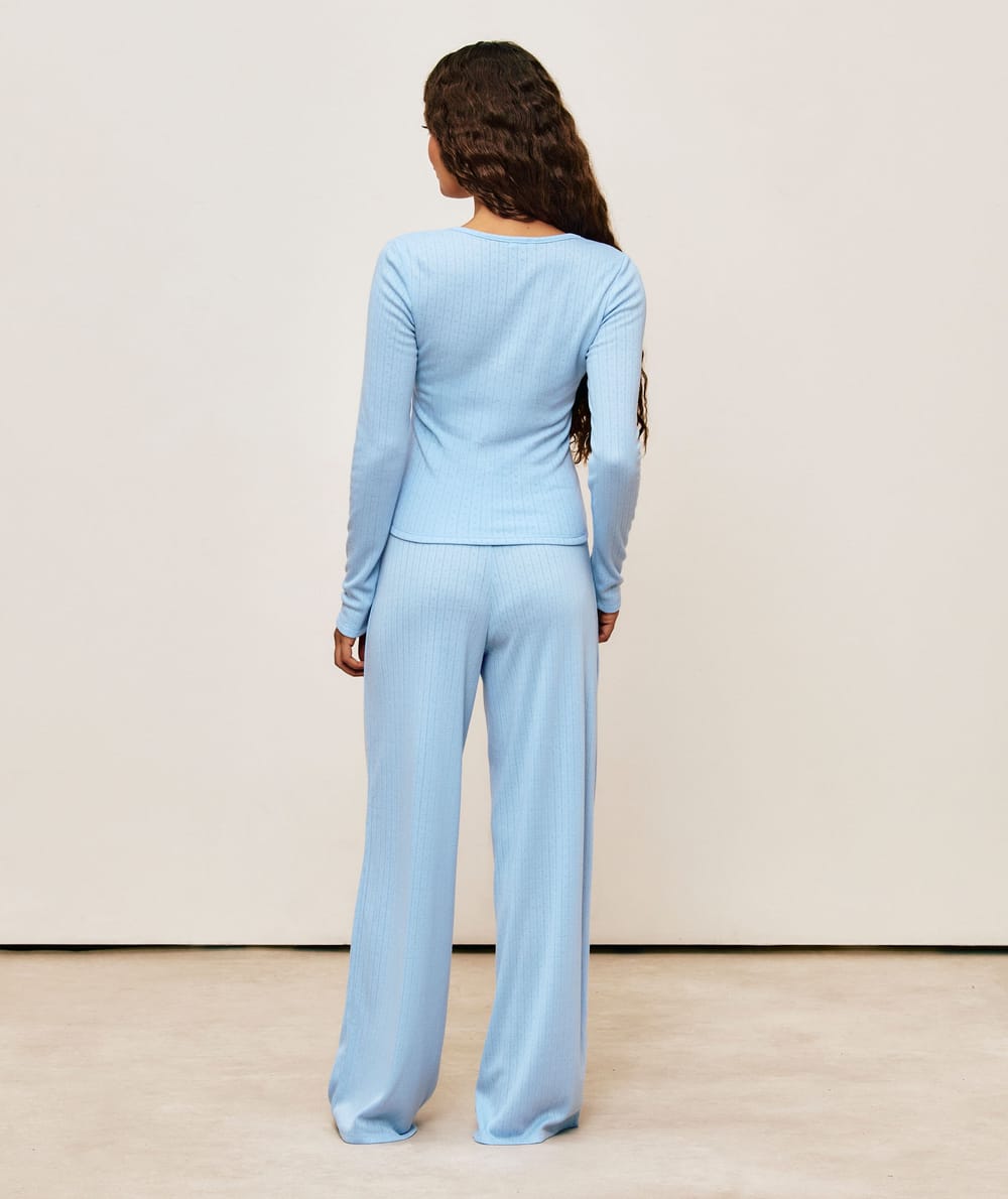 Pantalon droit motif fleuri;
