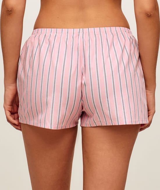 Striped cotton shorts;