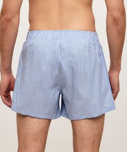 Gestreepte katoenen boxershorts;