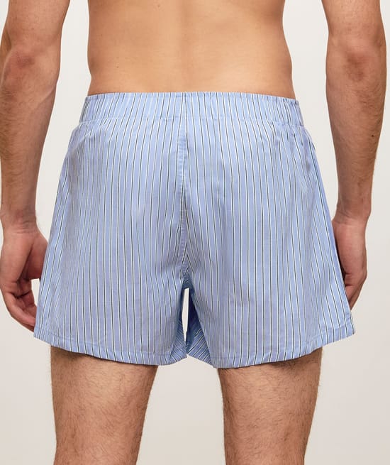 Gestreepte katoenen boxershorts;