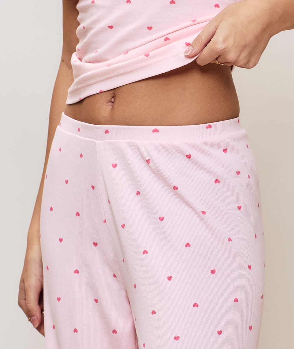 Pantalon jersey motifs c&oelig;urs;