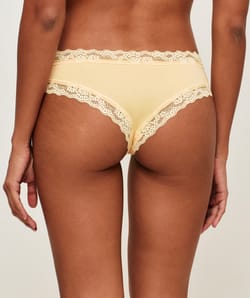 Cheeky in cotton and lace;