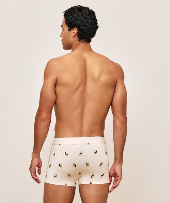 Boxer en coton imprim&eacute; chien;