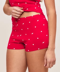 Heart print jersey shorts;