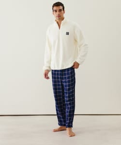 Pantalon flanelle à carreaux;